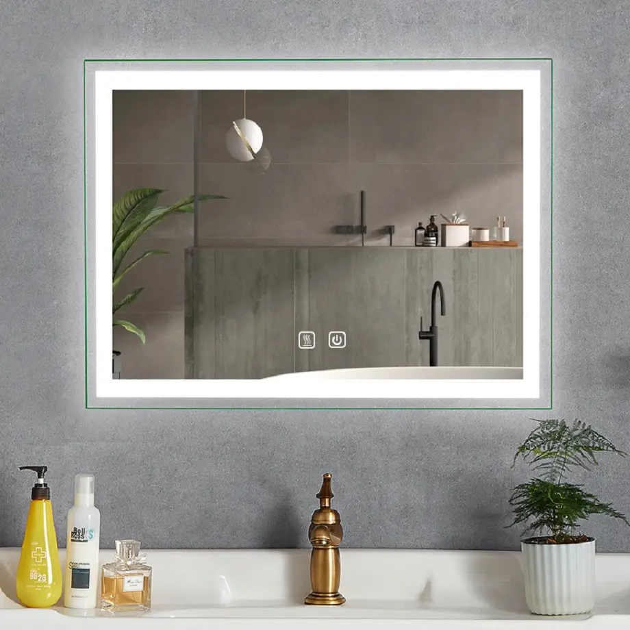 Rectangle LED Bathroom Decorative Mirror na may Aluminum Frame