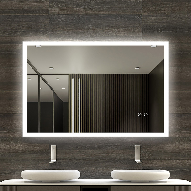 Rectangle Led Bathroom Mirror na May Acrylic Edge sa Paligid