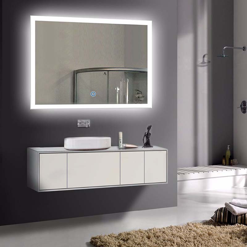 Rectangle LED Bathroom Mirror na May Acrylic Frame