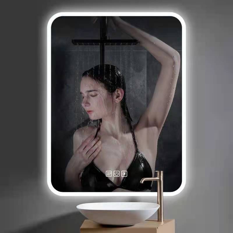 Rectangle LED Bathroom Mirror na May Three Touch Switch