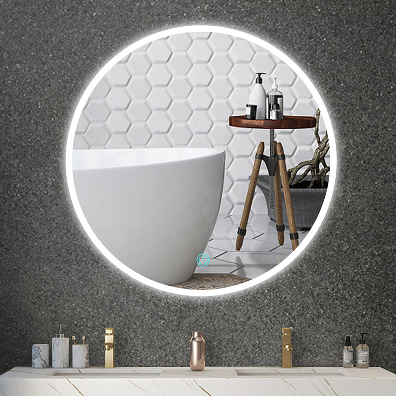 Round LED Bathroom Mirror na May Single Touch